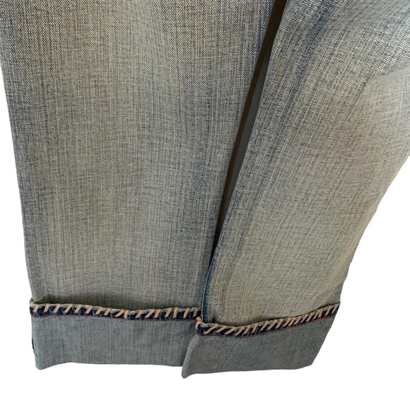 MVX Tribe | Size 27 Leather Jean USA Design 100% Cotton Leather Trim Boho Cowboy - Picture 6 of 15